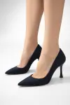 Kadın Lacivert Kadeh Topuk Stiletto