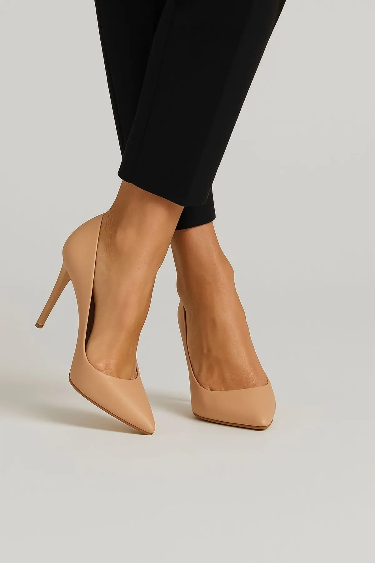 Kadın Ten Rengi İnce Topuklu Stiletto