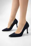 Kadın Lacivert Kadeh Topuk Stiletto