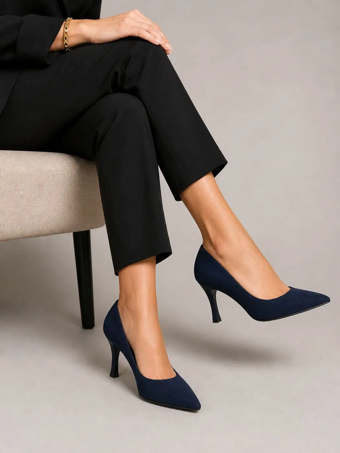 Lacivert Süet Stiletto 